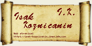 Isak Kozničanin vizit kartica